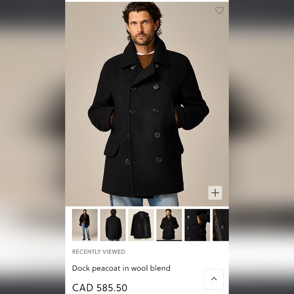 J. CREW Dock Peacoat in Wool Blend size Small - Picture 3 of 8